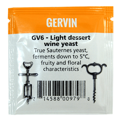Винные дрожжи Gervin "Light Dessert Wine GV6", 5 г 8191 - фото 21326