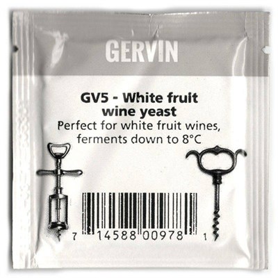 Винные дрожжи Gervin "White Fruit Wine GV5", 5 г 8198 - фото 21329
