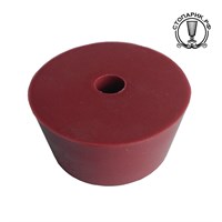 Пробка силиконовая конусная 45 (41-49 мм) красная с каналом 7468