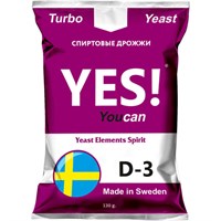 Турбо дрожжи YES! D3 130 гр. 8003