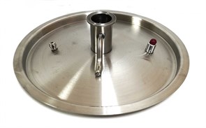 Крышка для котла 21л с врезкой 1,5", толщина 1,2 мм, диаметр 32,5 см 9576