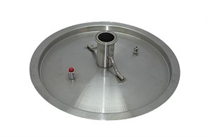 Крышка для котла 50 л с врезкой 1,5", толщина 1,2 мм, диаметр 42,5 см 9723