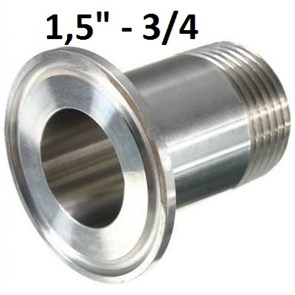 Переходник с клампа 1,5 на внешнюю резьбу 3/4" 9844