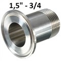 Переходник с клампа 1,5 на внешнюю резьбу 3/4" 9844 - фото 24449
