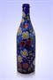 Бутылка 1 литр синее стекло ручная роспись 1444 - фото 4433