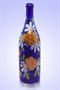 Бутылка 1 литр синее стекло ручная роспись 1444 - фото 4438