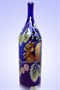 Бутыль "Четверть" 3 литра синее стекло ручная роспись 1443 - фото 4476