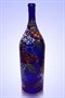 Бутыль "Четверть" 3 литра синее стекло ручная роспись 1443 - фото 4482